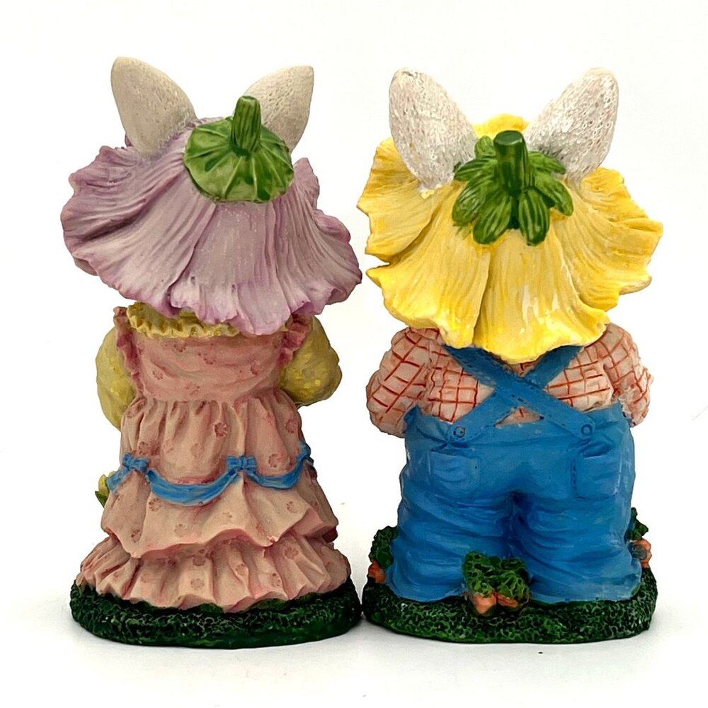 Vintage 1998 Easter Bunny Rabbit Couple Figurines Gardeners D.M.E. Inc. Dallas - Picture 2 of 10